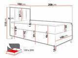 Kontinentális ágy JUNIOR MAJA 1 (Junior Kamire 1), Szín: Öko bőr Soft 017 + Fresh 1, Ágyneműtartó: Jobbra, Alvó felület mérete: 100 x 200 cm