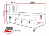 Kontinentális ágy JUNIOR MAJA 1 (Junior Kamire 1), Szín: Öko bőr Soft 017 + Fresh 9, Ágyneműtartó: Bal oldalon, Alvó felület mérete: 80 x 200 cm