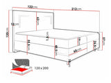 Kontinentális ágy Delos Led (Fronasa LED), Szín: Fresh 14, Alvó felület mérete: 120 x 200 cm