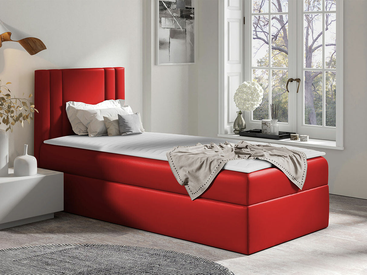 Kontinentális ágy CARMEN MINI (Neresko Mini), Szín: Öko bőr Soft 010, Ágyneműtartó: Bal oldalon, Alvó felület mérete: 80 x 200 cm
