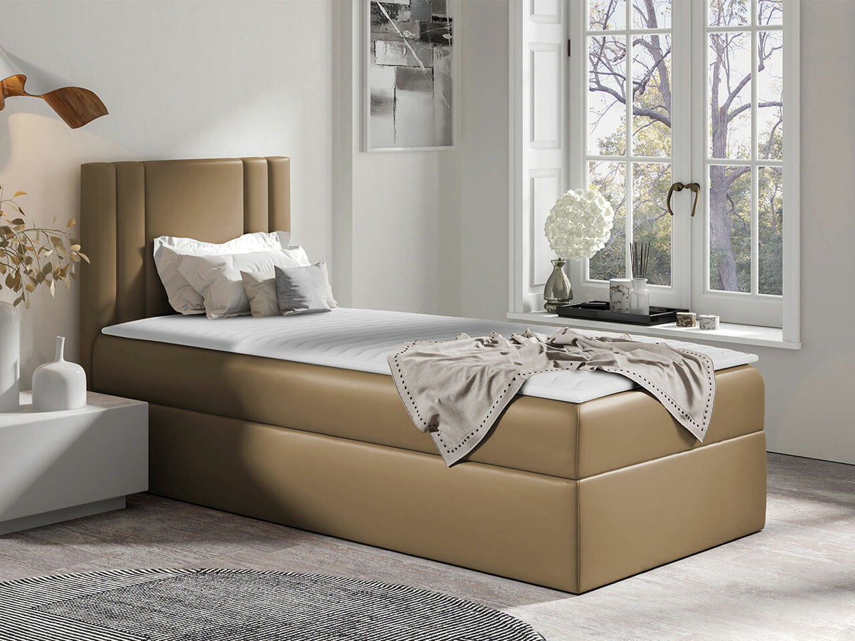 Kontinentális ágy CARMEN MINI (Neresko Mini), Szín: Öko bőr Soft 034, Ágyneműtartó: Bal oldalon, Alvó felület mérete: 80 x 200 cm