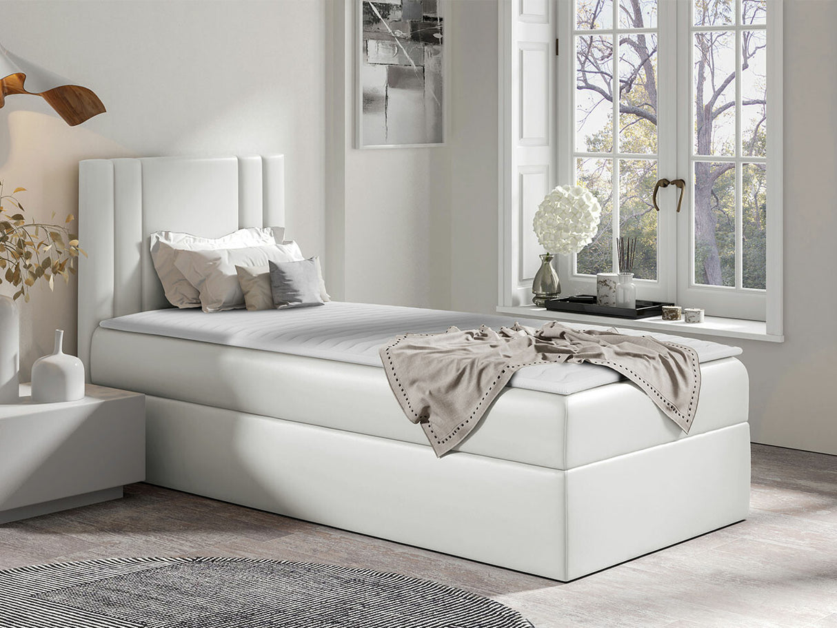 Kontinentális ágy CARMEN MINI (Neresko Mini), Szín: Öko bőr Soft 017, Ágyneműtartó: Jobbra, Alvó felület mérete: 80 x 200 cm