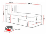 Kontinentális ágy CARMEN MINI (Neresko Mini), Szín: Öko bőr Soft 011, Ágyneműtartó: Bal oldalon, Alvó felület mérete: 90 x 200 cm