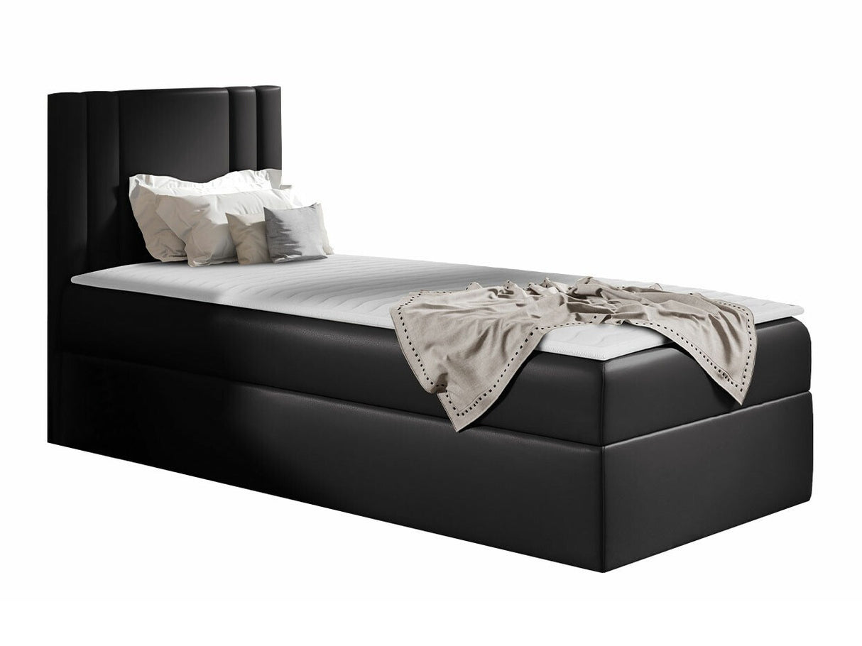Kontinentális ágy CARMEN MINI (Neresko Mini), Szín: Öko bőr Soft 011, Ágyneműtartó: Jobbra, Alvó felület mérete: 80 x 200 cm