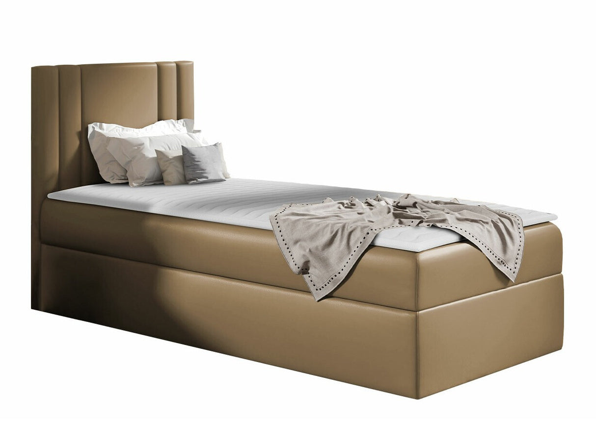 Kontinentális ágy CARMEN MINI (Neresko Mini), Szín: Öko bőr Soft 034, Ágyneműtartó: Jobbra, Alvó felület mérete: 100 x 200 cm