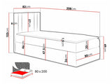 Kontinentális ágy CARMEN MINI (Neresko Mini), Szín: Kameleon 37, Ágyneműtartó: Bal oldalon, Alvó felület mérete: 80 x 200 cm