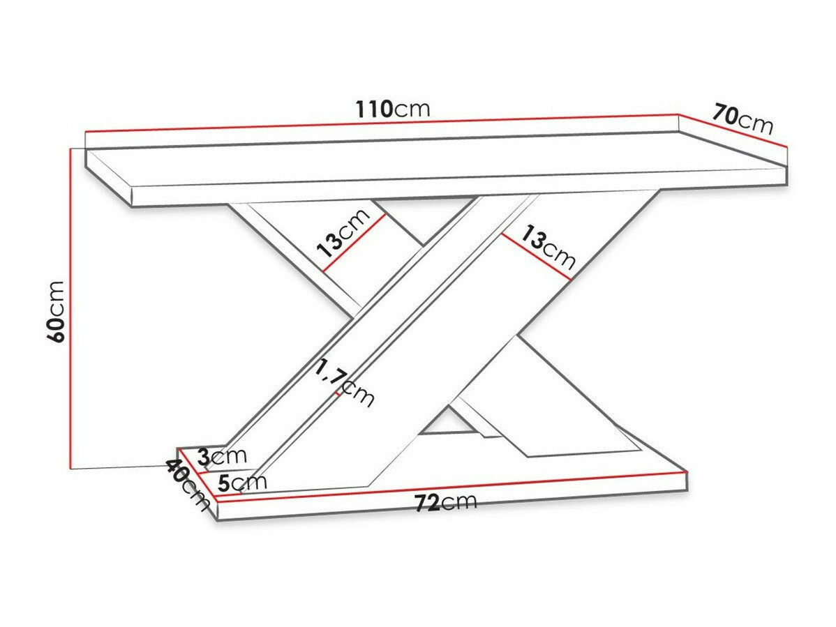 Dohányzóasztal Xao (Dulcato), Szín: Fényes fehér + Beton
