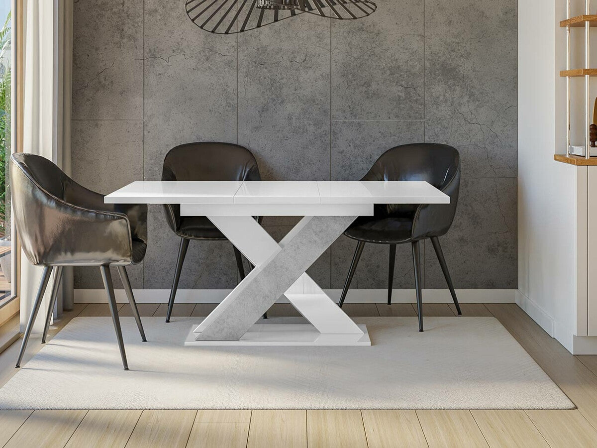 Asztal Xao (Dulcato), Szín: Fényes fehér + Beton