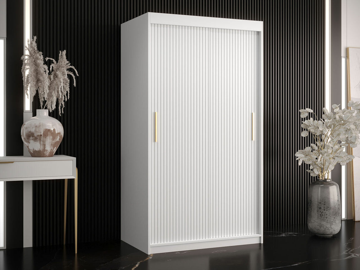 Gardróbszekrény RIFLO SLIM 1 100 (Towiro Slim 1 100), Szín: Fehér
