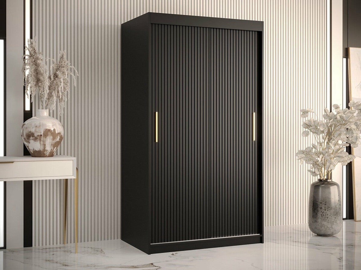 Gardróbszekrény RIFLO SLIM 1 100 (Towiro Slim 1 100), Szín: Fekete