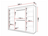 Gardróbszekrény RIFLO SLIM 2 250 (Towiro Slim 2 250), Szín: Fekete