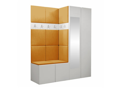 Előszoba garnitúra ORION XII (Tavasz XII), Keret színe: Fehér, Puha falpanel színe: Manila 32