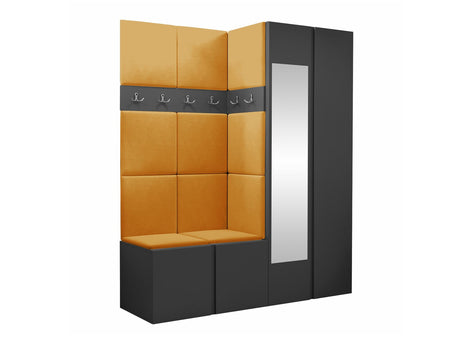 Előszoba garnitúra ORION XII (Tavasz XII), Keret színe: Grafit, Puha falpanel színe: Manila 32