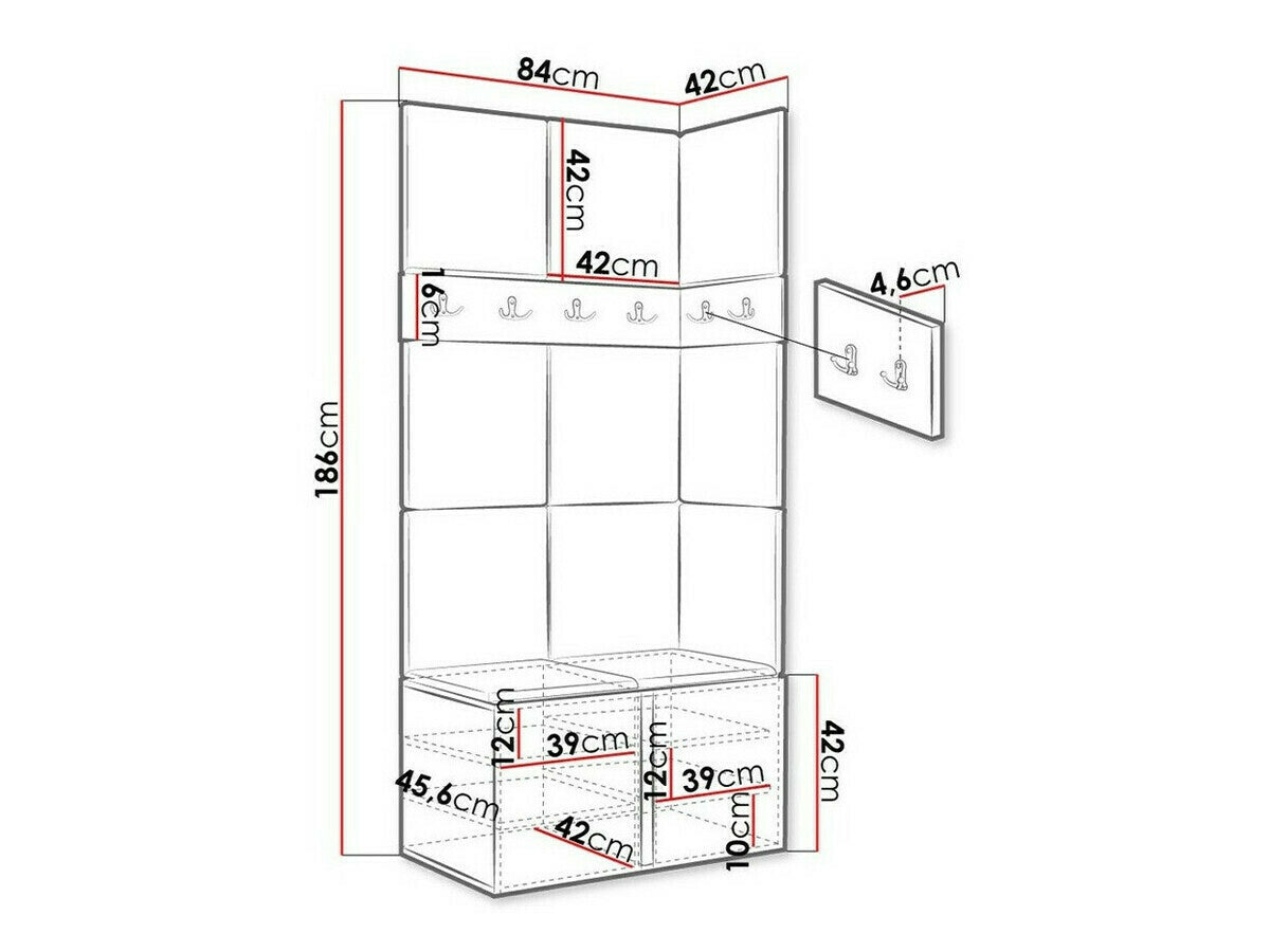 Előszoba garnitúra ORION I (Tavasz I), Keret színe: Fehér, Puha falpanel színe: Manila 32