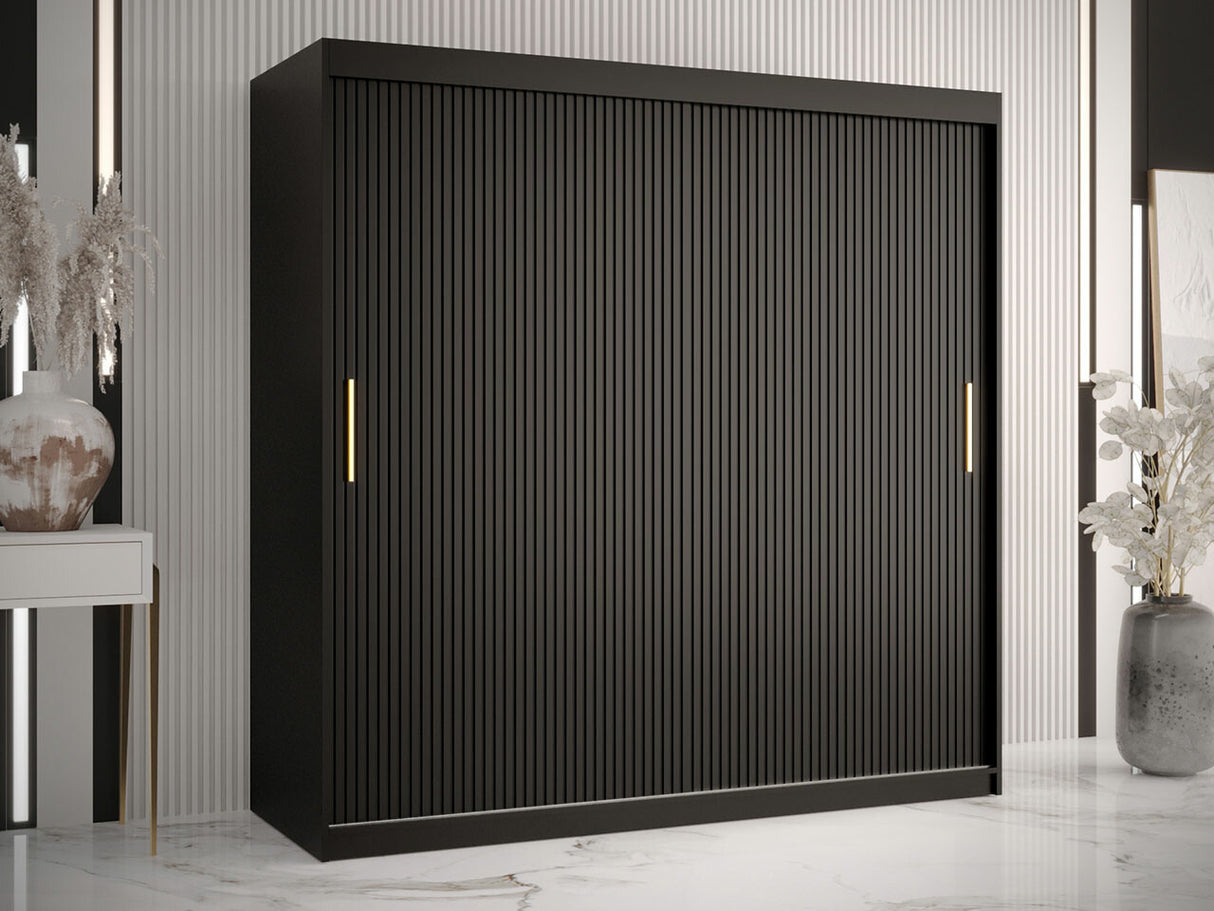 Gardróbszekrény RIFLO SLIM 1 180 (Towiro Slim 1 180), Szín: Fekete