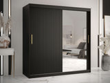 Gardróbszekrény RIFLO SLIM 2 180 (Towiro Slim 2 180), Szín: Fekete
