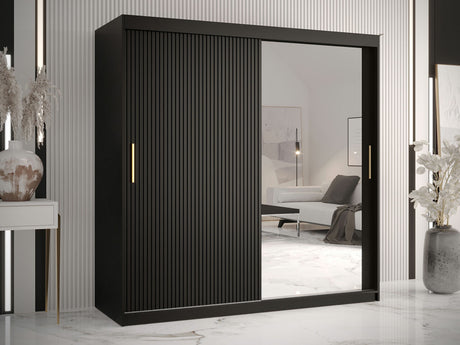 Gardróbszekrény RIFLO SLIM 2 180 (Towiro Slim 2 180), Szín: Fekete