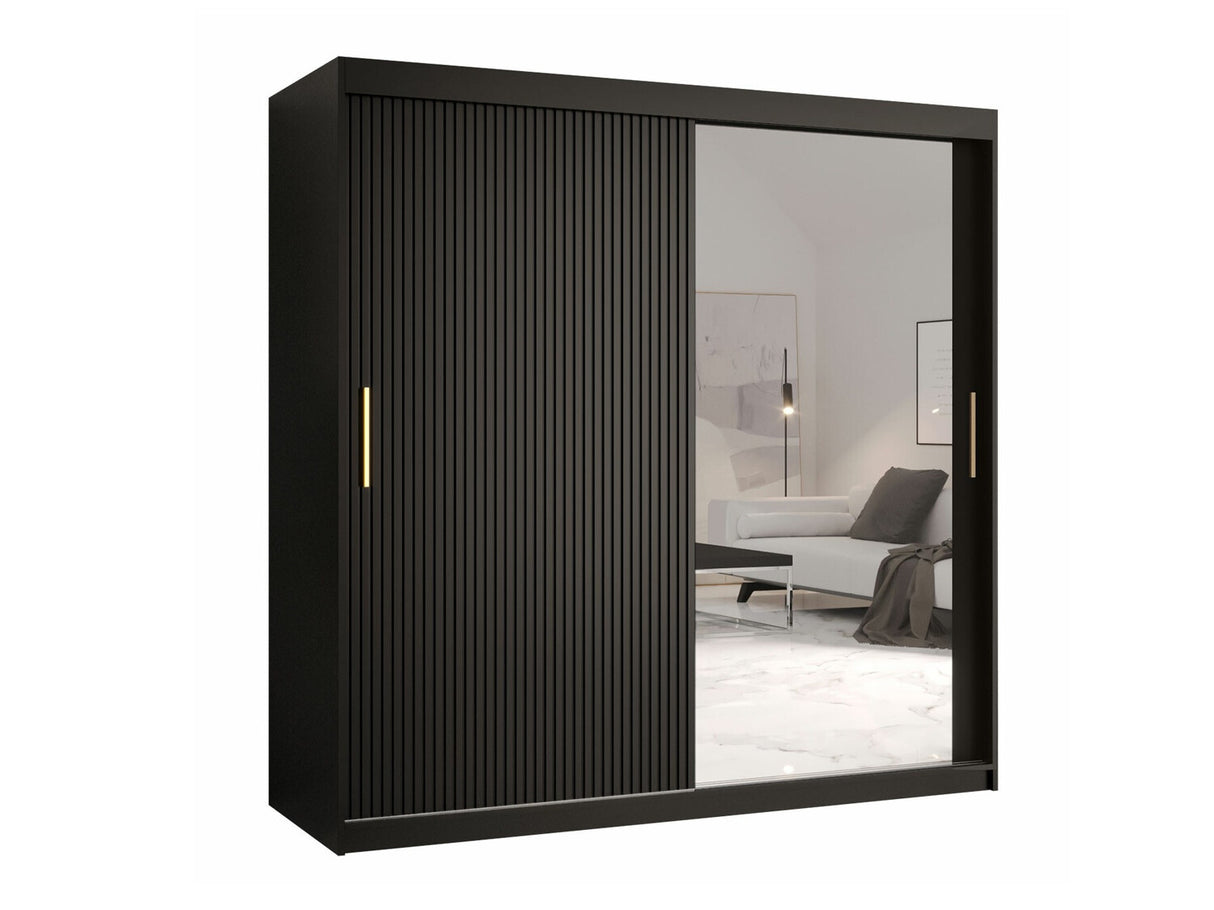 Gardróbszekrény RIFLO SLIM 2 180 (Towiro Slim 2 180), Szín: Fekete