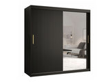 Gardróbszekrény RIFLO SLIM 2 180 (Towiro Slim 2 180), Szín: Fekete