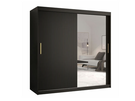 Gardróbszekrény RIFLO SLIM 2 180 (Towiro Slim 2 180), Szín: Fekete