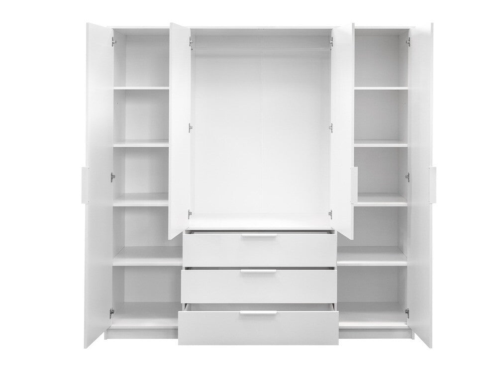 Gardróbszekrény BALI LUX D4, Szín: Fehér