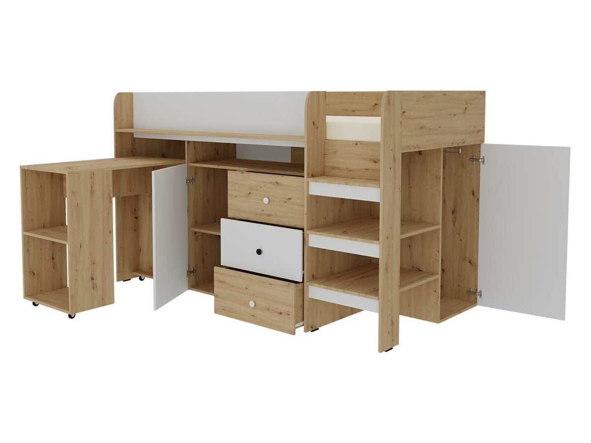 Galériaágy SMART 1, Szín: Artisan tölgy + Fehér