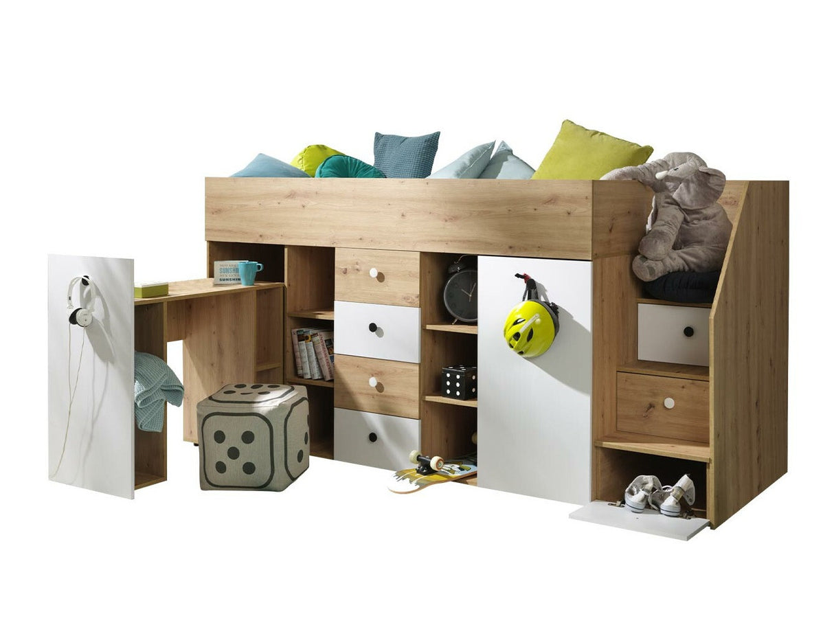 Galériaágy SMART 3, Szín: Artisan tölgy + Fehér, Változatok: Jobbos