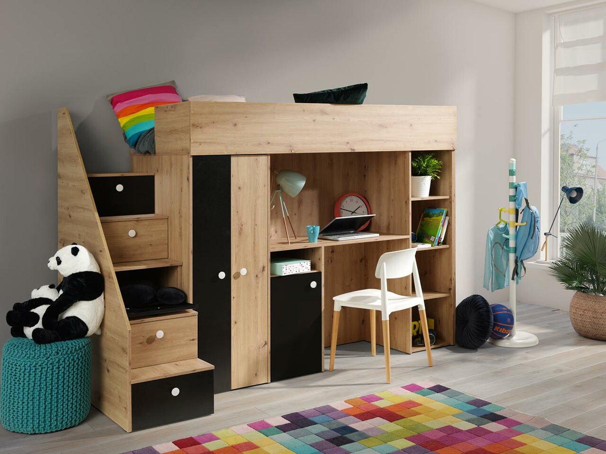 Galériaágy SMART 14, Szín: Artisan tölgy + Fekete