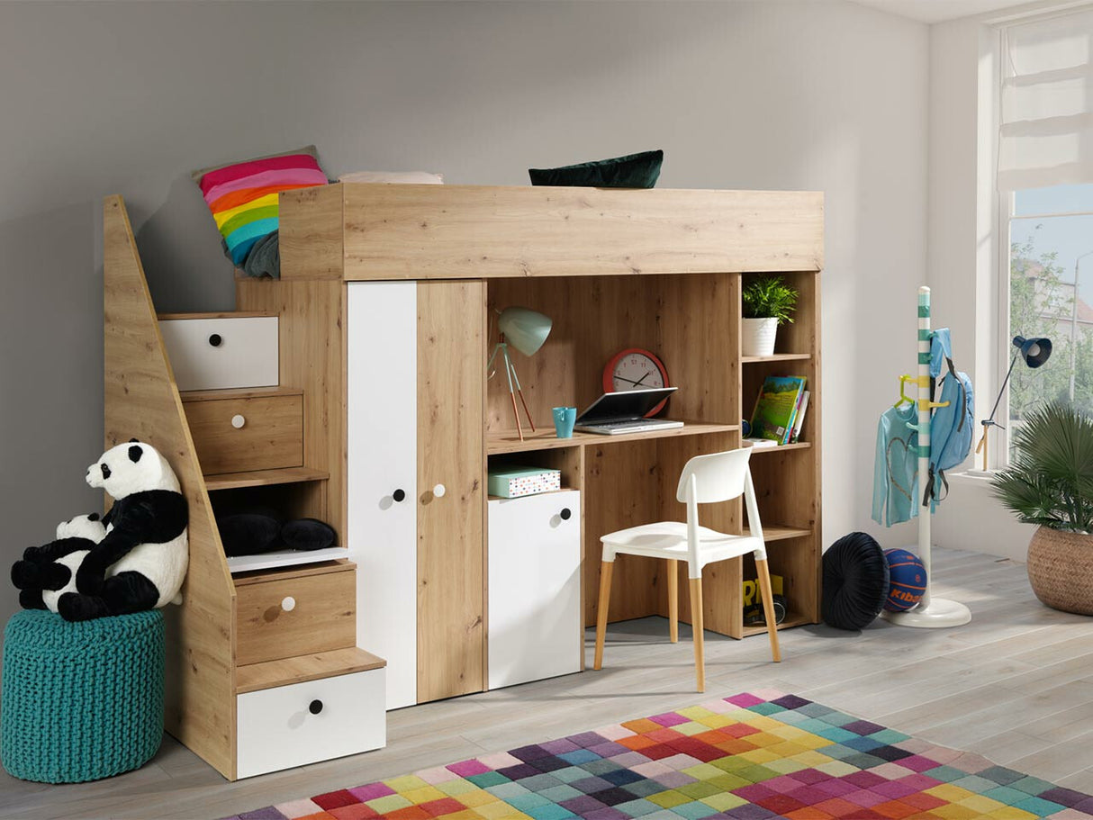 Galériaágy SMART 14, Szín: Artisan tölgy + Fehér