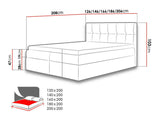 Kontinentális ágy Rico (Rdest), Szín: Rico 11, Alvó felület mérete: 200 x 200 cm