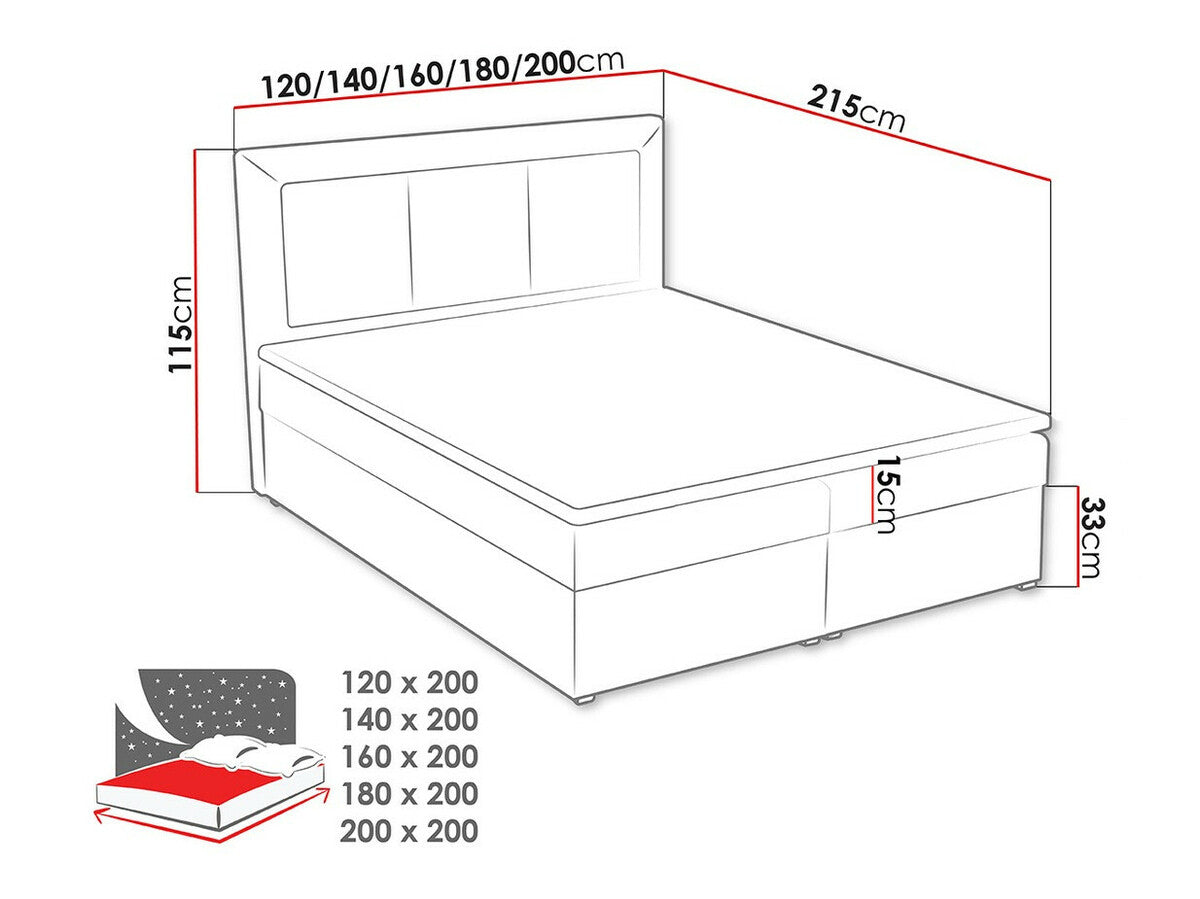 Kontinentális ágy MODEN BOX (Koay Box), Szín: Victoria 14 868, Alvó felület mérete: 140 x 200 cm
