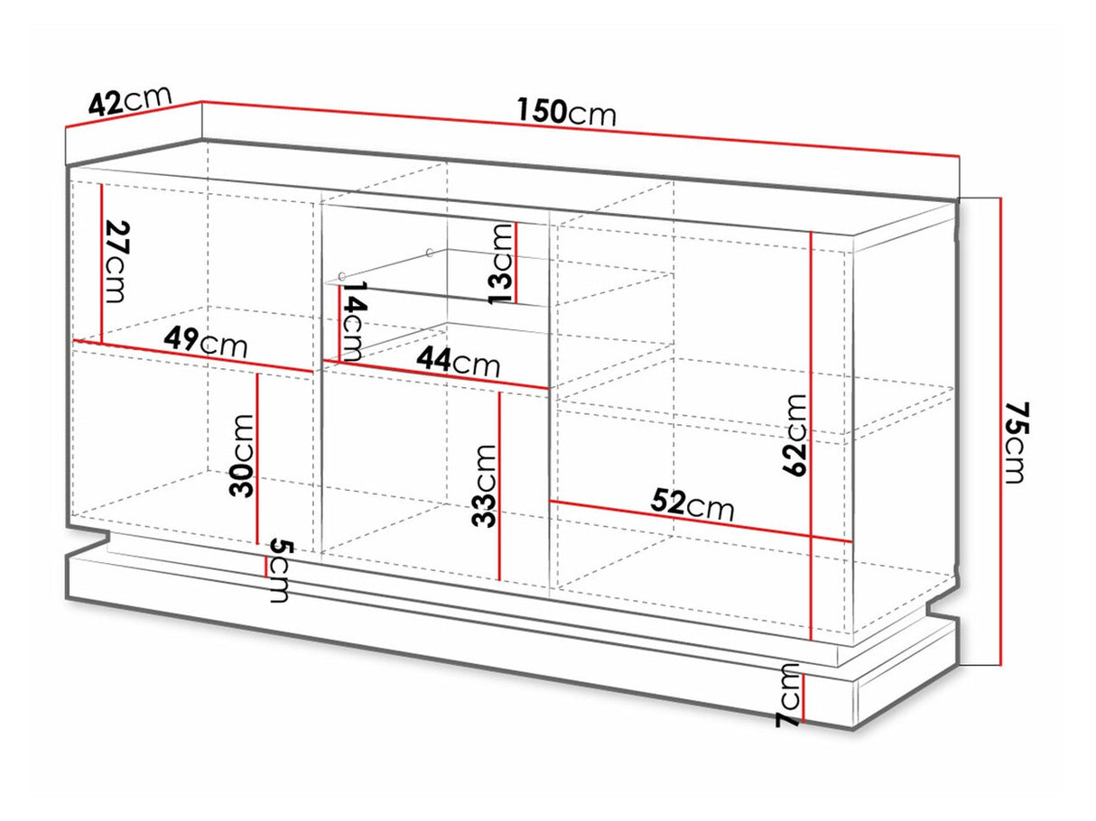 Szekrény QIU 2D1K (Agnes), Szín: Fehér + Fényes fehér, Világítás: Igen RGB