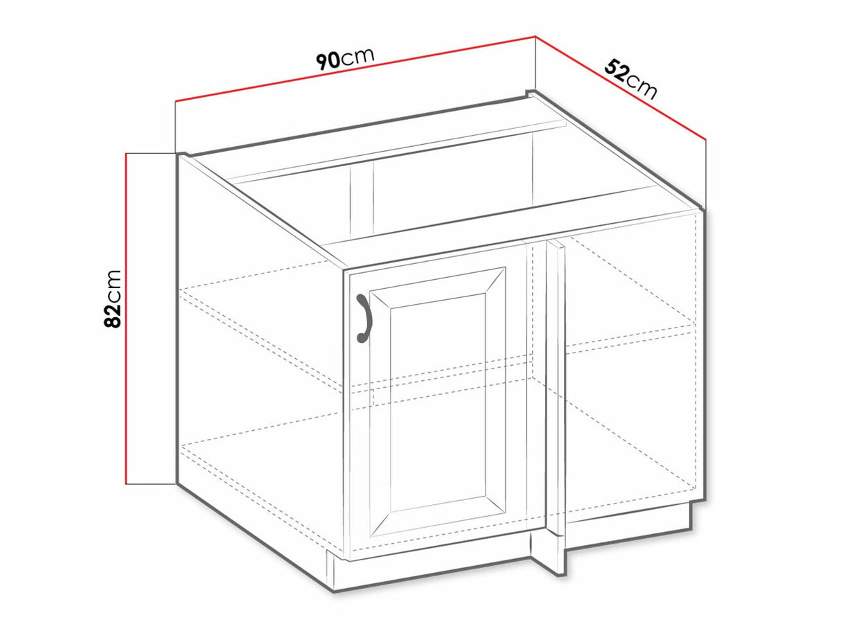 Moduláris szekrény ajtókkal 105 ND 1F BB RETROLINE (Fehér)