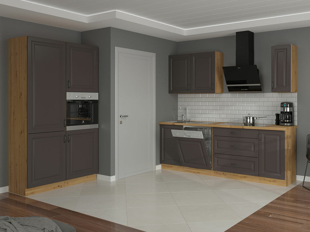 Moduláris szekrény beépített készülékekhez 60 DP-210 2F RETROLINE (Artisan tölgy + Grafit)