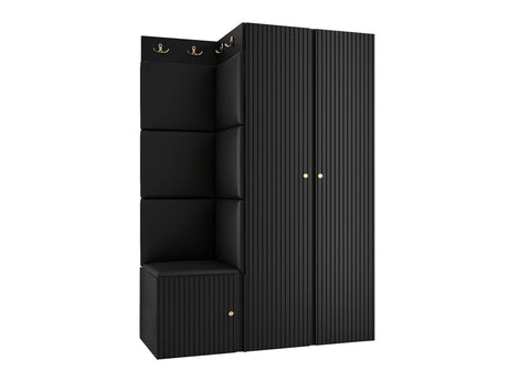 Előszoba garnitúra ORION RYFEL SLIM XXIII (Towiro), Keret színe: Fekete, Puha falpanel színe: Soft 011