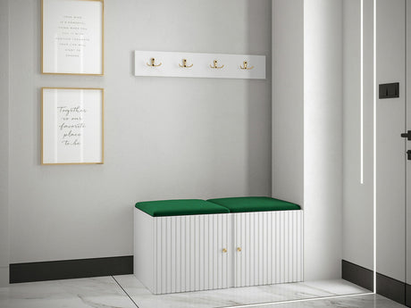Előszoba garnitúra ORION RYFEL SLIM VI (Towiro), Keret színe: Fehér, Puha falpanel színe: Manila 35
