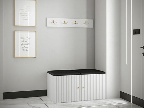 Előszoba garnitúra ORION RYFEL SLIM VI (Towiro), Keret színe: Fehér, Puha falpanel színe: Soft 011