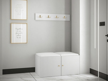 Előszoba garnitúra ORION RYFEL SLIM VI (Towiro), Keret színe: Fehér, Puha falpanel színe: Soft 017