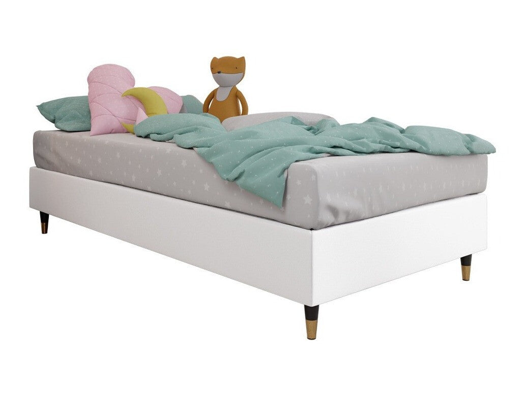Kontinentális ágy LUX-BAZA ZŁOTA (Estelle-Baza Złota I), Szín: Öko bőr Soft 17, Alvó felület mérete: 80 x 200 cm