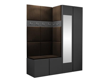 Előszoba garnitúra ORION XII (Tavasz XII), Keret színe: Grafit, Puha falpanel színe: Manila 04