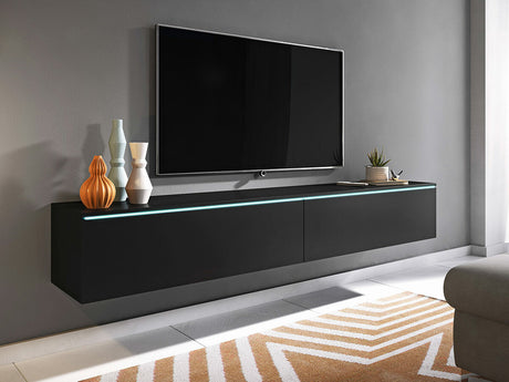 TV-állvány Lowboard D180 (Dlone 180), Led világítás: Igen, Szín: Grafit
