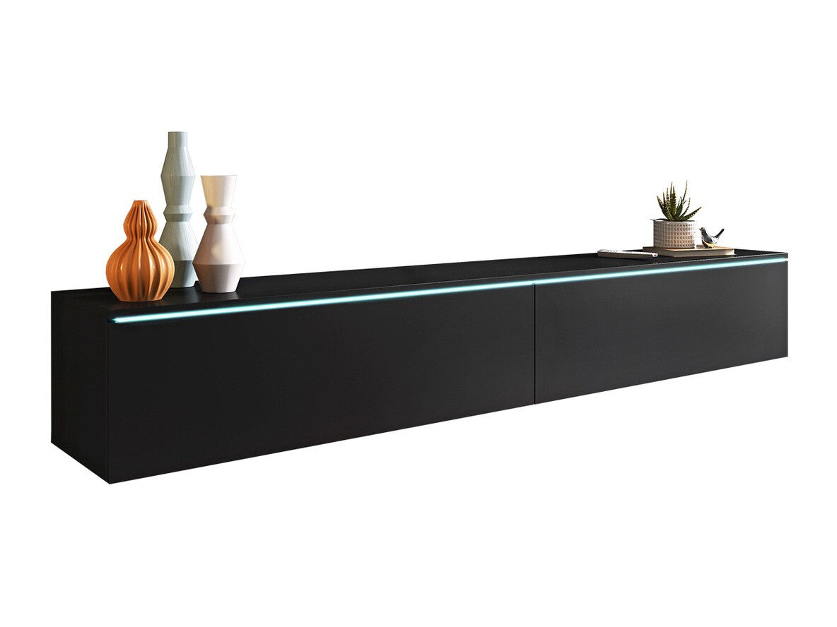 TV-állvány Lowboard D180 (Dlone 180), Led világítás: Nem, Szín: Grafit