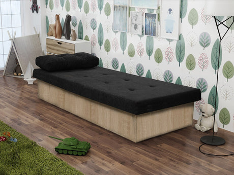 Ágy Berta (Nikroguta), Keret színe: Sonoma tölgy, Kárpit színe: Suedine 24, Ágyneműtartó: Nem