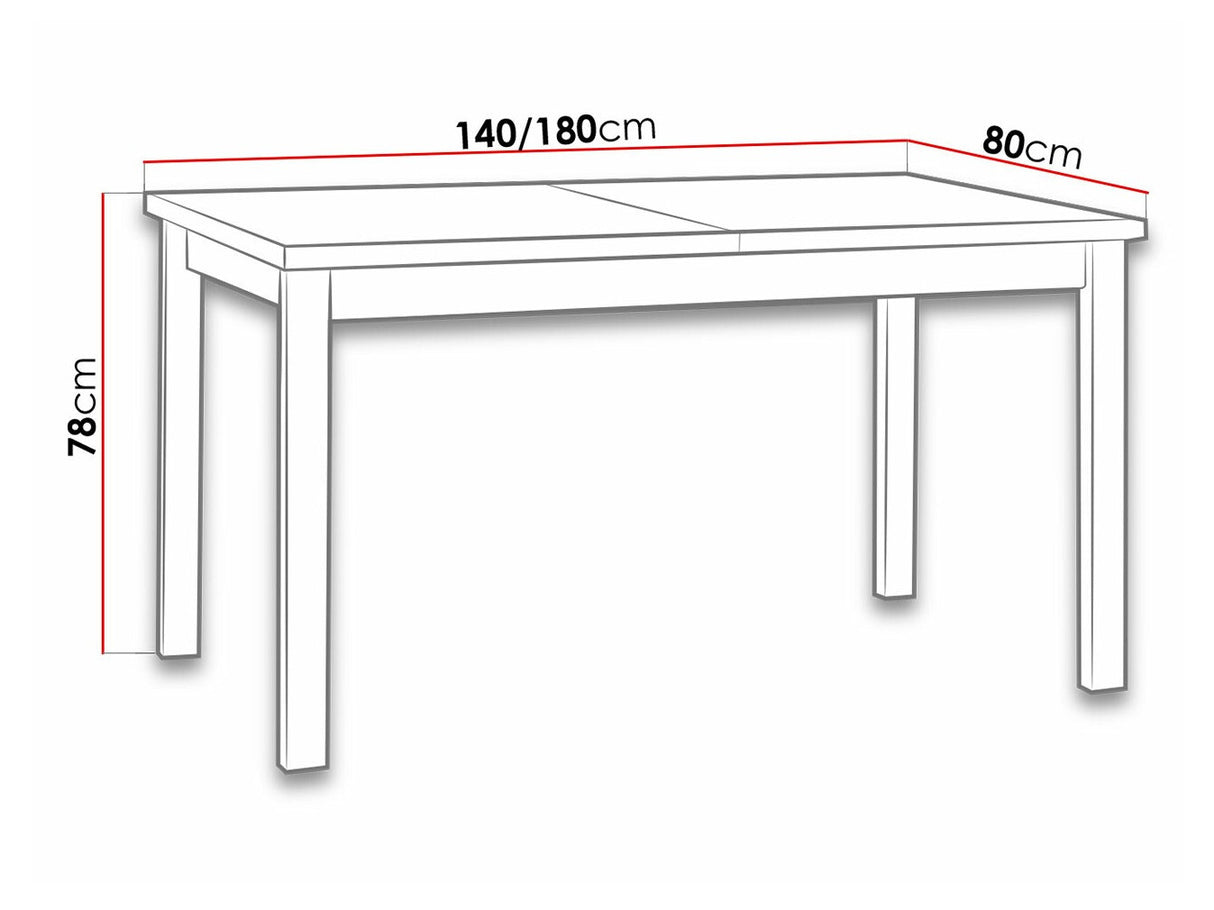 Asztal Alba 80 x 140/180 2 (Diesel 2), Munkalap színe: Sonoma tölgy, Lábak színe: Fekete