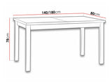 Asztal Alba 80 x 140/180 2 (Diesel 2), Munkalap színe: Artisan tölgy, Lábak színe: Fehér