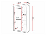 Gardróbszekrény Szafa RIFLO SLIM 2 120 (Towiro) Czarny 5903211254222 (Fekete)