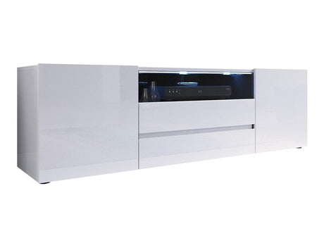 TV-állvány SOUND (Maryland), Szín: Fehér + Fényes fehér