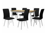 Étkezőgarnitúra 24 (OSLO 6 + LUNA 2) II, Asztal színe: Artisan tölgy + Fehér, Kárpit: Kronos 7