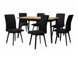 Étkezőgarnitúra 24 (OSLO 6 + LUNA 2) III, Asztal színe: Artisan tölgy + Fekete, Kárpit: Kronos 7