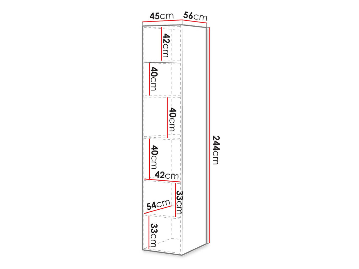 Könyvespolc Szafa PAFOS 45 1D, Szekrény: Igen, Szín: Fekete
